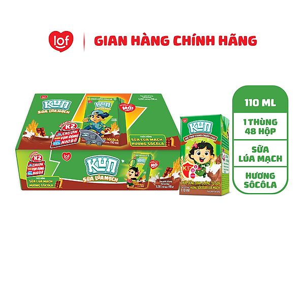 Thùng 48 Hộp Sữa SoCola Lúa Mạch KUN 110ml/hộp