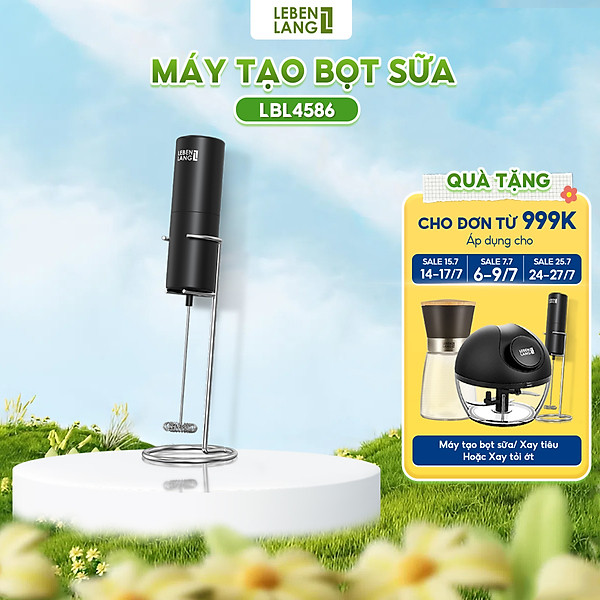 Máy đánh bọt cầm tay Lebenlang LBL4586, chạy bằng PIN 2A nhỏ gọn tiện lợi, công suất 10W – hàng chính hãng