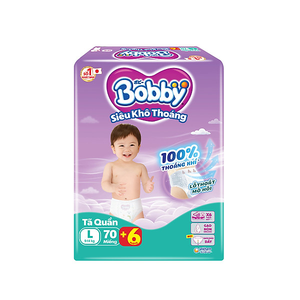 Tã Quần Bobby Ultra Jumbo Siêu Siêu Lớn L68 (Size L) - 68 Miếng