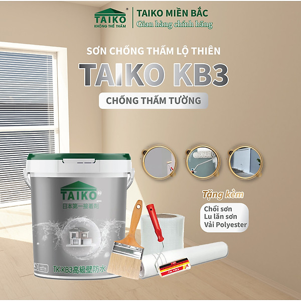 18 Kg Sơn Chống Thấm TAIKOMI KB3 - Chuyên Chống Thấm Tường Nhà / Hiệu Ứng Cánh Sen Kháng Nước