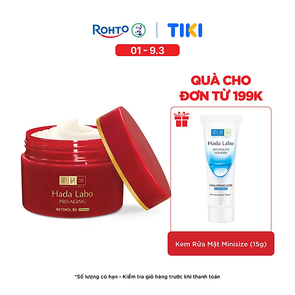 Kem dưỡng cải thiện lão hóa Hada Labo Pro-Aging Retinol B3 Cream 50g