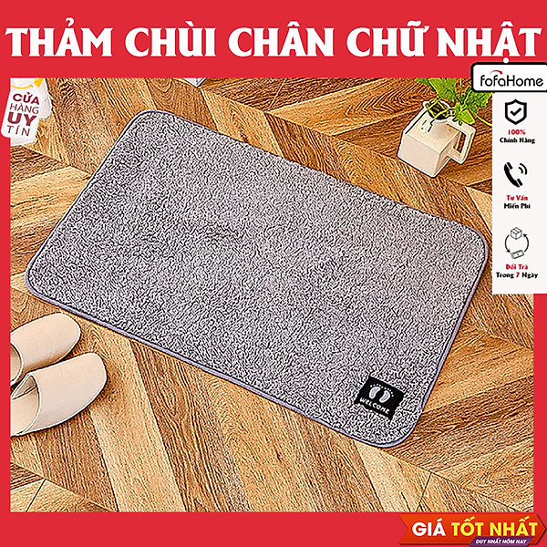 Thảm Nỉ Lau Chân Hình Chữ Nhật, Chùi Chân Lông Mềm Mịn Dày Dặn Đế Chống Trơn Trượt Hàng Chất Lượng Cao KT 40x60cm Giao Màu Ngẫu Nhiên