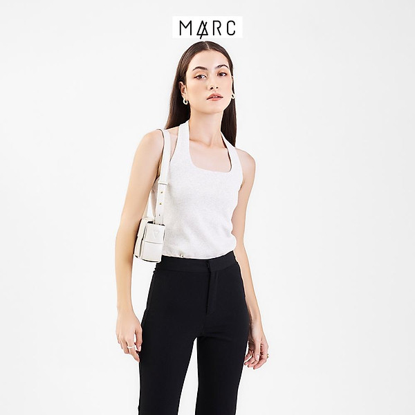 Áo thun nữ Marc Fashion cổ yếm form ôm cài nút sau FALH061822