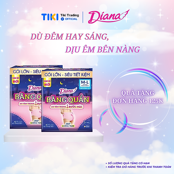 Bộ 2 Băng đêm dạng quần Diana size M-L 5 chiếc/gói