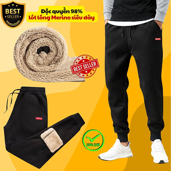 Quần nỉ Jogger thể thao nam hàng Quảng Châu cao cấp - Quần nỉ nam nót lông cừu siêu ấm - Hàng chính hãng D Danido