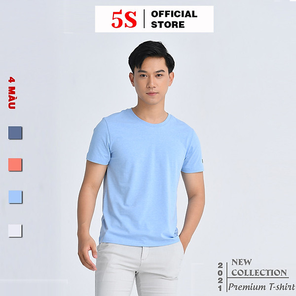 Áo Thun Nam Cổ Tròn 5S Premium (4 màu), Vải Thun Cao Cấp Thoáng Mát, Phom Ôm Trẻ Trung (TSO21003)
