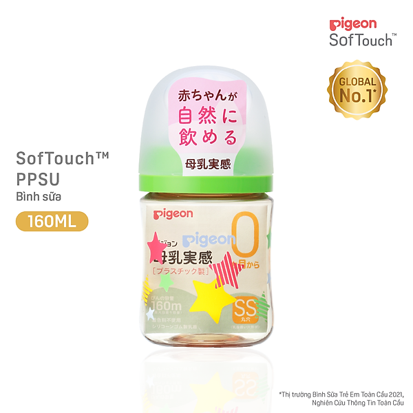 Bình Sữa Pigeon PPSU Plus Thế Hệ III Phiên Bản Nhật Ngôi sao 160ml/240ml