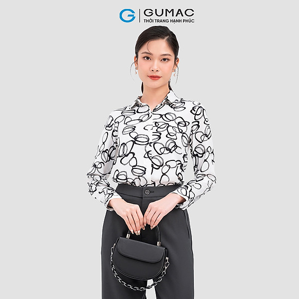 Áo sơ mi Gumac AC10052 họa tiết thời trang công sở thanh lịch