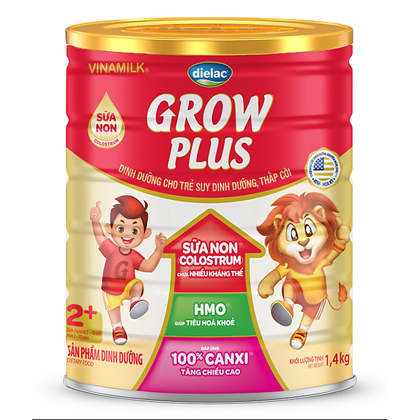 Sữa Bột Vinamilk Dielac Grow Plus 2+ 1500G / Hộp Thiếc