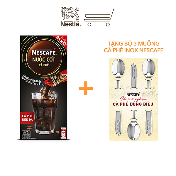 Nước cốt cà phê NESCAFÉ - CÀ PHÊ ĐEN ĐÁ (hộp 5 gói x 75ml)