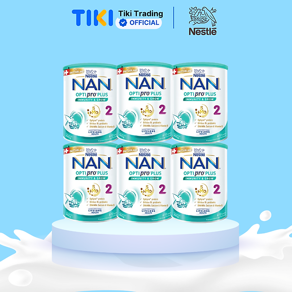 Thùng 6 lon Sản Phẩm Dinh Dưỡng Nestlé NAN OPTIPRO PLUS 2 800g/lon