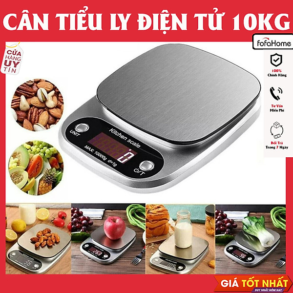 Cân Tiểu Ly Điện Tử Nhà Bếp Mini Định Lượng 1g - 10kg, Cân Tiểu Li Làm Bánh Độ Chính Xác Cao