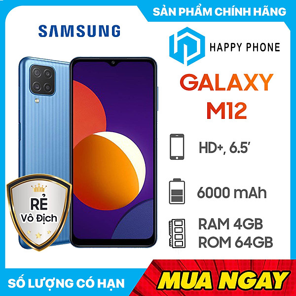 Điện Thoại Samsung Galaxy M12 (4GB/64GB) –  Hàng Chính Hãng