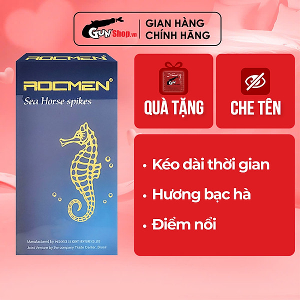 Bao cao su Rocmen Sea Horse Spikes - Kéo dài thời gian hộp 10 cái