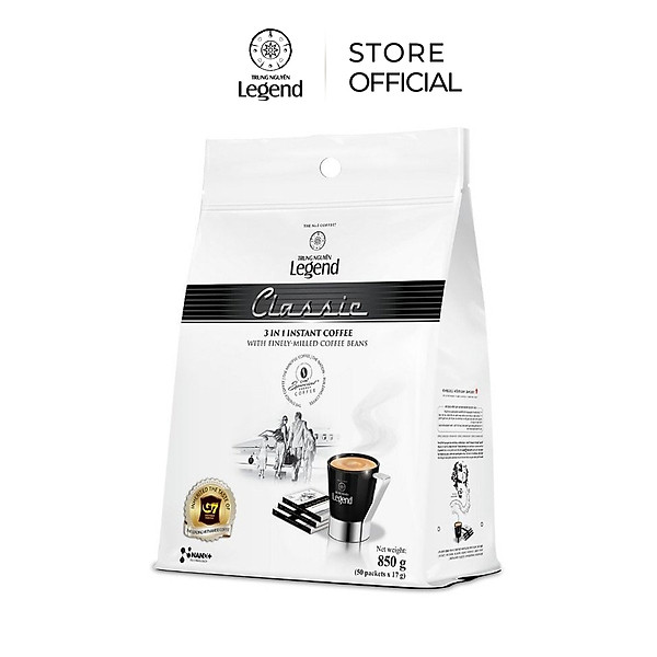 Cà Phê Trung Nguyên Legend Classic Hòa Tan – Bịch 50 Gói – Cà Phê Sữa Đậm Đà, Chuẩn Gu Việt