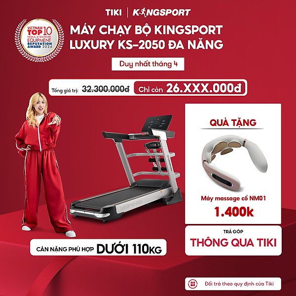CHỈ GIAO MIỀN NAM I Máy chạy bộ tại nhà KingSport Luxury KS-2050 Đa Năng Có Chức Nâng Dốc Tự Động, Kèm Theo Đai Massage Và Thanh Gập Bụng