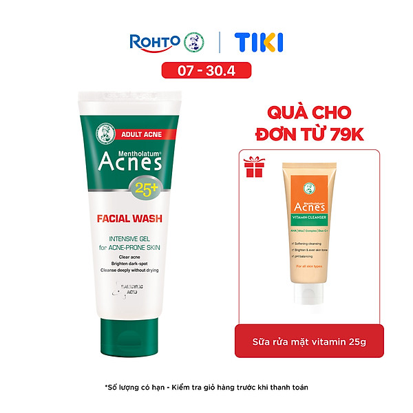 Sữa rửa mặt ngăn ngừa mụn dạng gel Acnes 25+ Facial Wash 100g