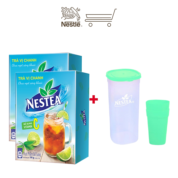 Combo 2 Hộp Thực phẩm bổ sung trà vị chanh NESTEA hộp 15 gói x 13 g ( bao bì tặng thêm 5 gói)