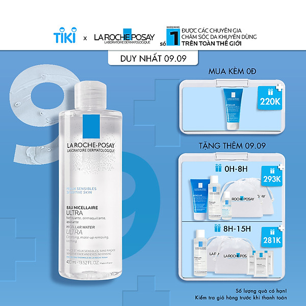Nước Tẩy Trang Làm Sạch Sâu Cho Da Nhạy Cảm La Roche-Posay Micellar Water Ultra Sensitive Skin 400ml