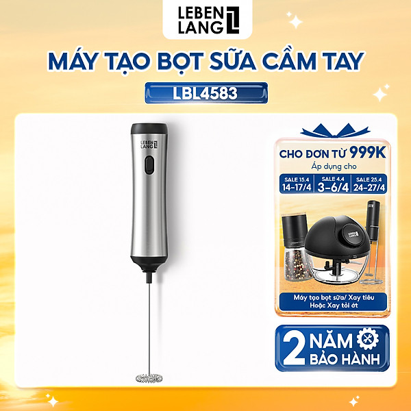 Máy đánh bọt cafe cầm tay Lebenlang LBL4583, sạc điện nhỏ gọn tiện lợi, công suất 10W,bảo hành 2 năm - hàng chính hãng