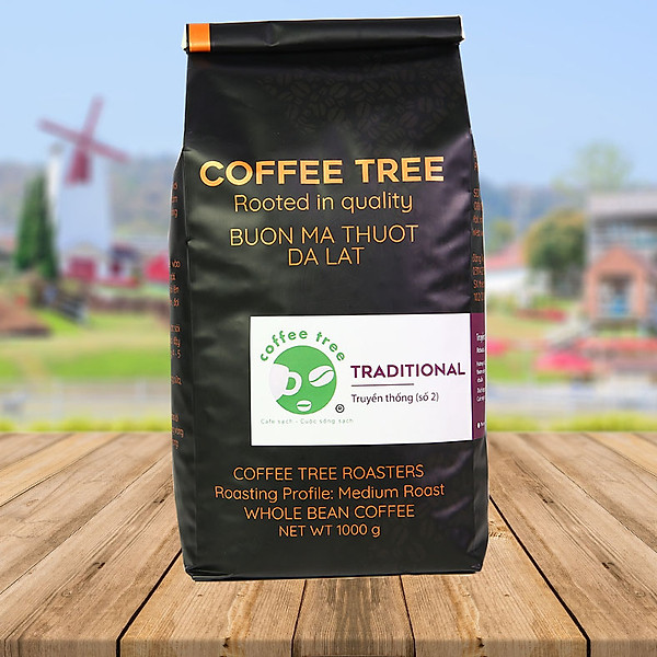 Cà phê hạt 100% nguyên chất truyền thống số 2 Coffee Tree 1kg đậm đà, thơm ngon, gu vừa