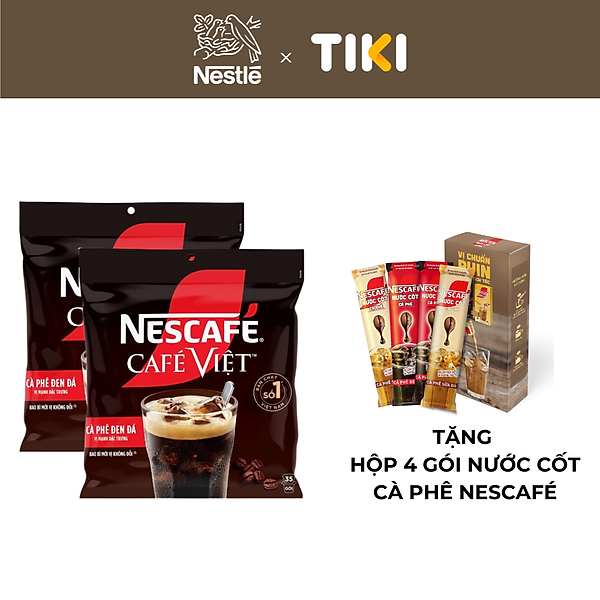 Combo 2 Bịch Cà phê Hòa tan NESCAFÉ CAFÉ VIỆT 35 gói Vị Mạnh đặc trưng