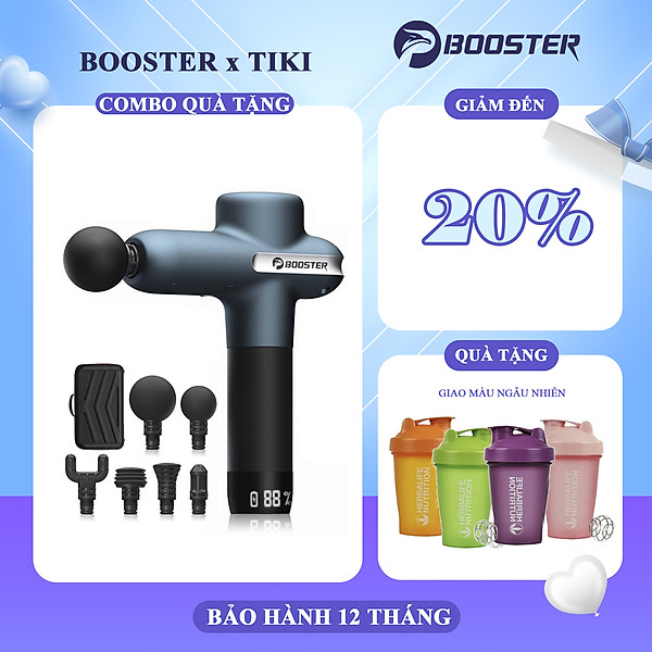 Máy Massage BOOSTER U1 thế hệ mới, Máy massage gun giảm đau mỏi toàn thân 8 Cấp độ , 6 Đầu Massage chuyên sâu - Công Suất 125W