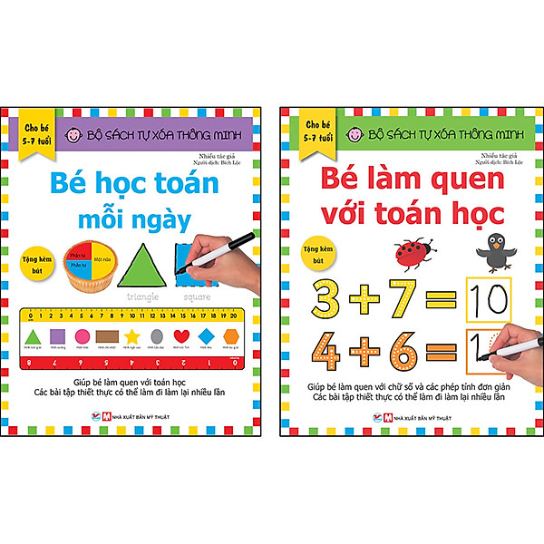 Combo Trọn Bộ 2 Cuốn: Bộ Sách Tự Xóa Thông Minh – Bé Học Toán Mỗi Ngày + Bé Làm Quen Với Toán Học ( 5 -7 tuổi )