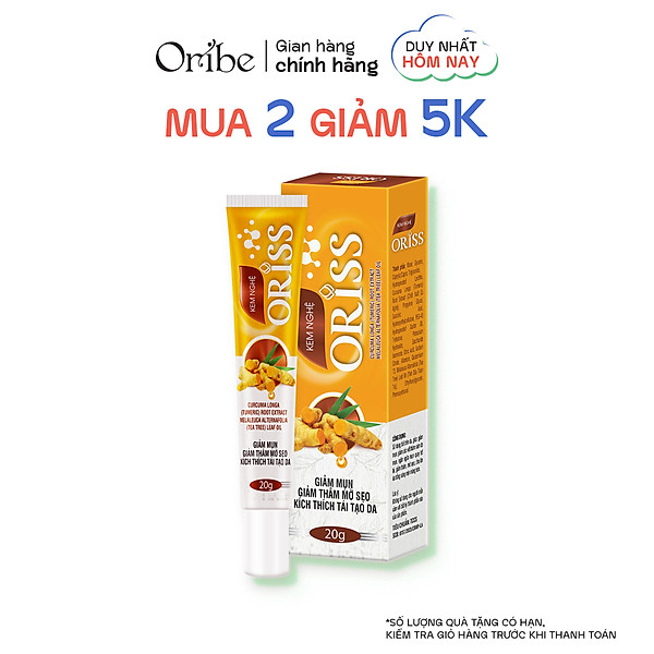 Kem Nghệ Giảm Mụn Oriss Giúp Mờ Thâm Sẹo Dưỡng Ẩm Sáng Da 20g