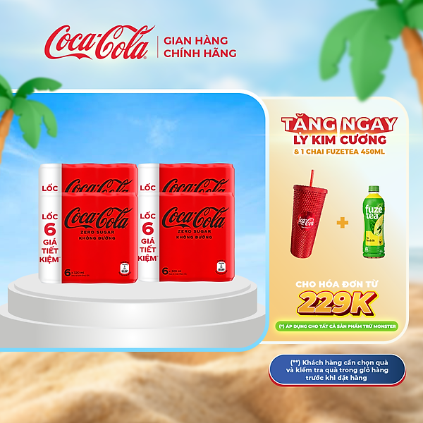 Lốc 24 lon Coca-Cola Zero 320ml/lon