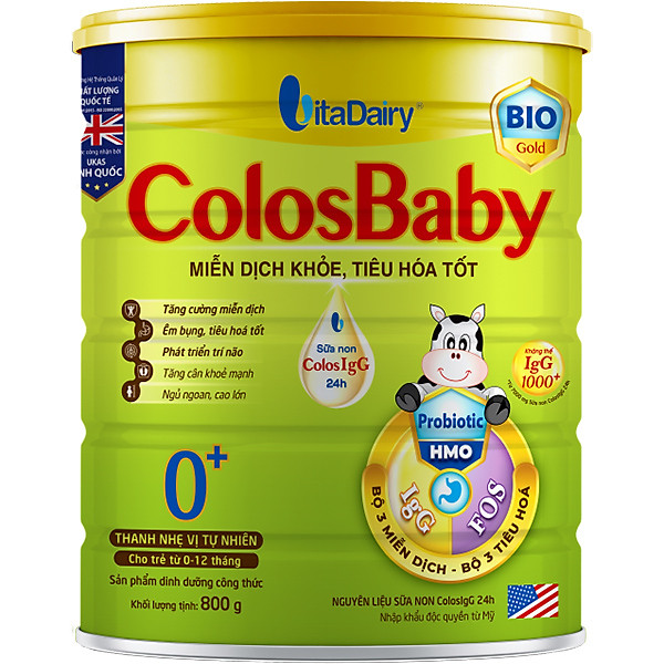 Sữa Bột Vitadairy Colosbaby Bio Gold 0+ 800G