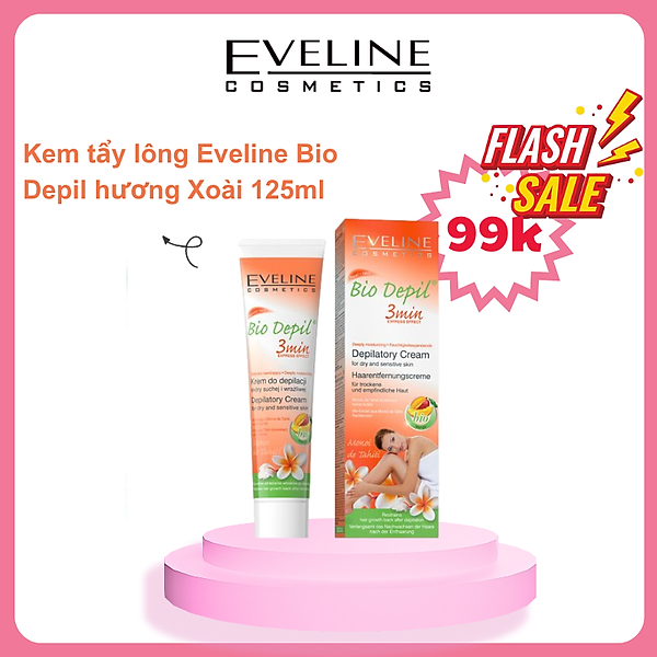 Kem tẩy lông hữu cơ các vùng hương xoài Bio Depil Eveline 125ml