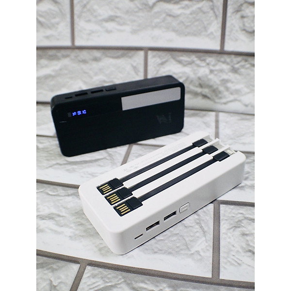 Pin Sạc Dự Phòng LINRUI LR005 Dung Lượng Lớn 10000mAh Có Cáp Sẵn, Đèn LED - Hàng Chính Hãng