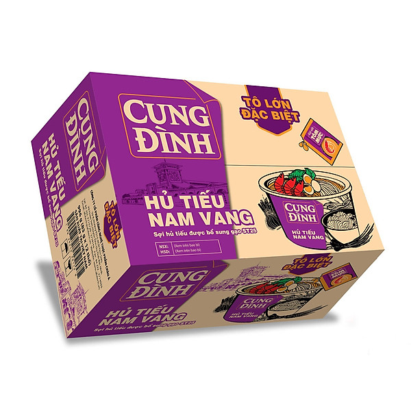 Thùng 12 Hộp Hủ Tiếu Nam Vang Cung Đình (83g x12 hộp )