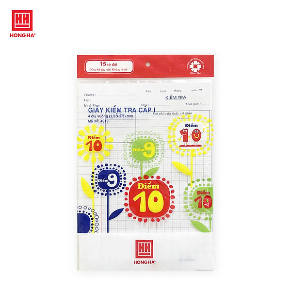 Giấy kiểm tra 4 ô ly Hồng Hà - 4919