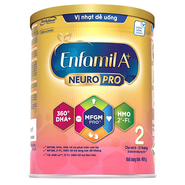 Sữa bột Enfamil A+ NeuroPro 2 với 2’-FL HMO cho trẻ từ 6 –12 tháng tuổi– 400g