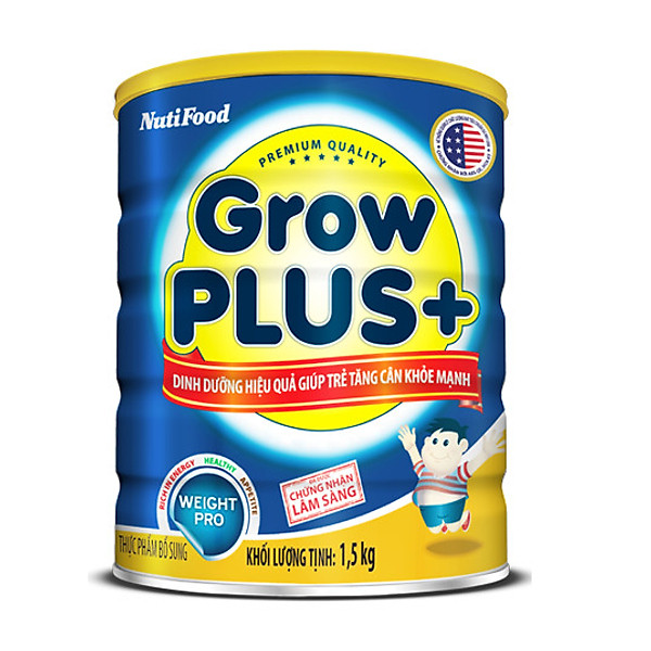 Sữa Bột Growplus+ Dinh Dưỡng Hiệu Quả Giúp Trẻ Tăng Cân Khỏe Mạnh – Lon 1.5Kg