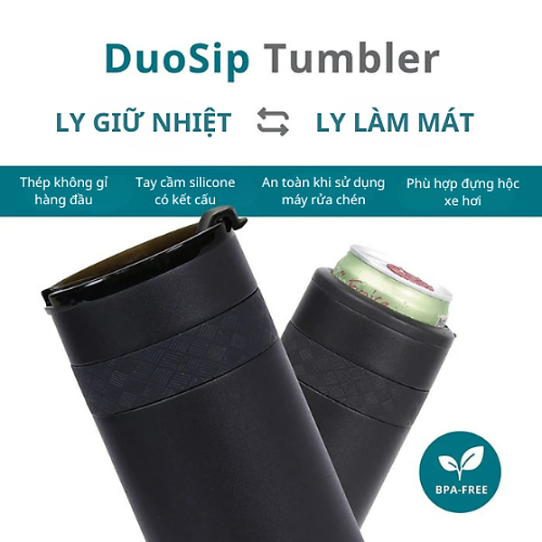 Ly Elemental DuoSip 350ml một trong hai vừa giữ nhiệt và làm mát bia, inox 304, an toàn sức khỏe