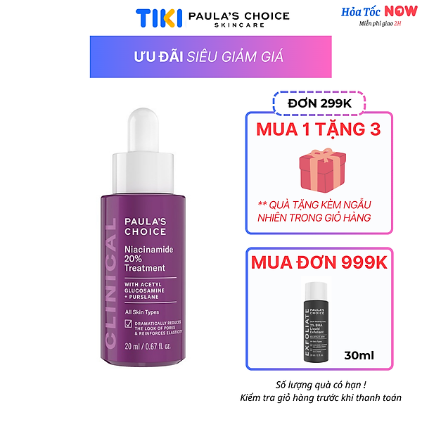 Tinh chất se khít lỗ chân lông tối ưu Paula's Choice Clinical Niacinamide 20% Treatment 20ml mã 8030
