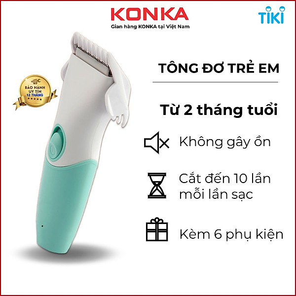 Tông đơ cắt tóc trẻ em chuyên nghiệp chấn viền tốt máy tăng đơ điện sạc pin có dây rời kèm 9 phụ kiện 3 lược chắn viền máy cắt tóc chống nước