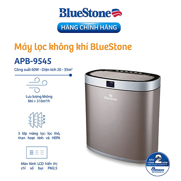 Máy Lọc Không Khí Bluestone Apb-9545 (Diện Tích Sử Dung 35M2 – 60W) – Hàng Chính Hãng