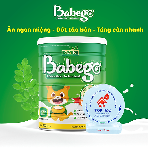 Sữa Bột Babego – Tiêu Hoá Khoẻ, Trẻ Lớn Nhanh 800G Dành Cho Bé Từ 12-36 Tháng
