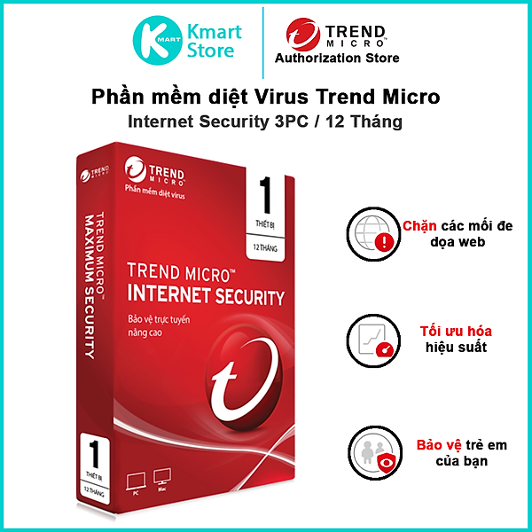 Phần Mềm Diệt Virus Trend Micro Internet Security Bản Quyền 1 PC 12 ...