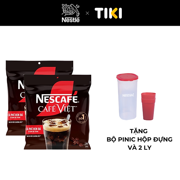 Combo 2 Bịch Cà phê Hòa tan NESCAFÉ CAFÉ VIỆT 35 gói Vị Mạnh đặc trưng