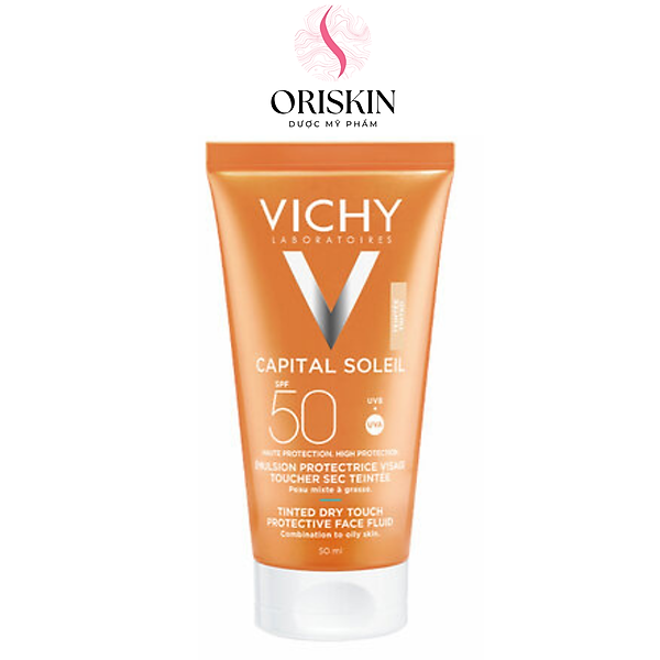 Kem Chống Nắng Không Gây Nhờn Rít Không Màu SPF50 Vichy Capital Soleil SPF50 Face Dry Touch (50ml) -100516689