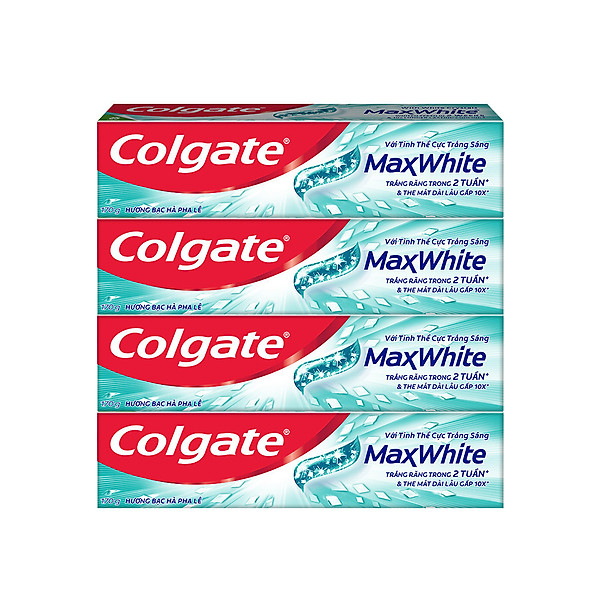 Bộ 4 Kem đánh răng Colgate MaxWhite tinh thể the mát, trắng răng trong 2 tuần