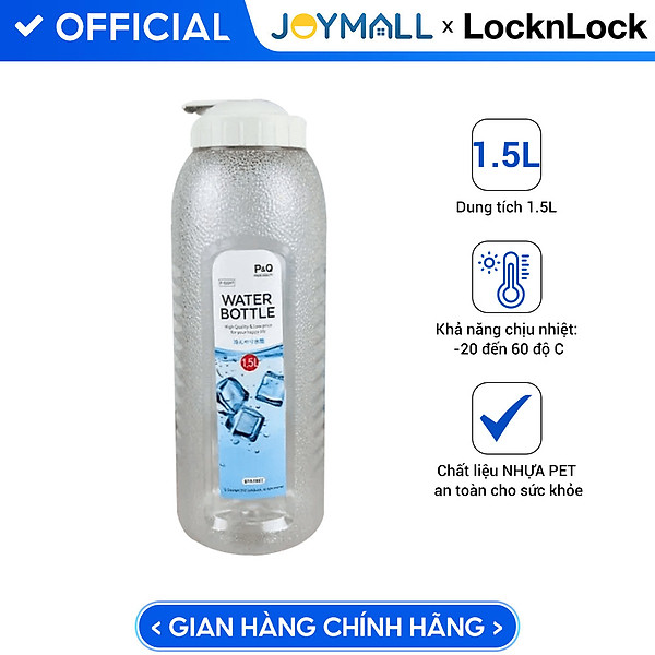 Bình nhựa đựng nước 1,5L LocknLock P-00097, Hàng chính hãng, an toàn cho sức khỏe, dễ cầm nắm - JoyMall
