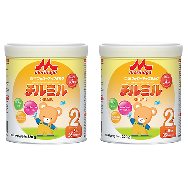 Combo 2 lon Sữa Morinaga số 2 (Chilmil) 320g (6 - 36 tháng)