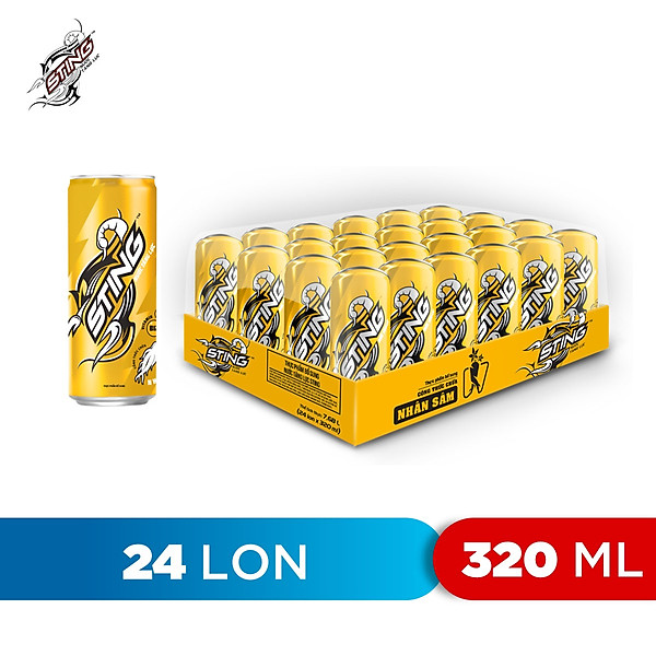 Thùng 24 Lon Nước Tăng Lực Sting Vàng (320ml/Lon)