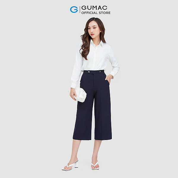 Quần tây nữ Gumac QC05058 ống rộng 2 nút